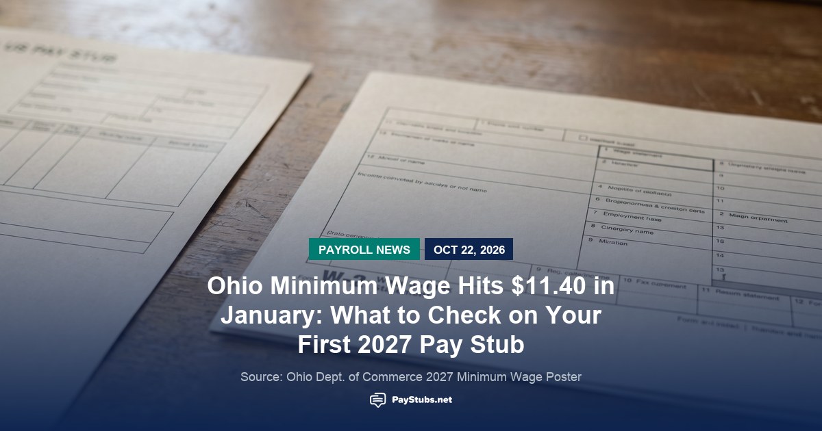 Ohio Minimum Wage Hits $11.40 in January: What to Check on Your First ...