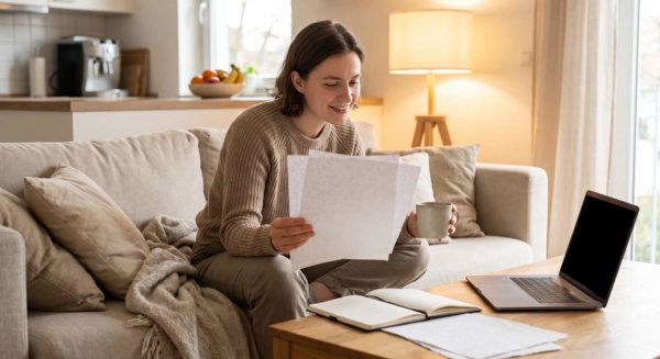 Person reviewing tax documents