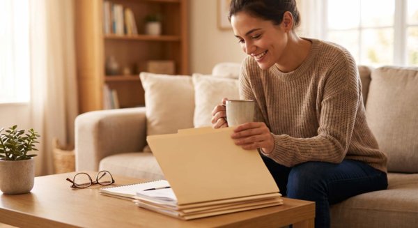 Person reviewing tax documents
