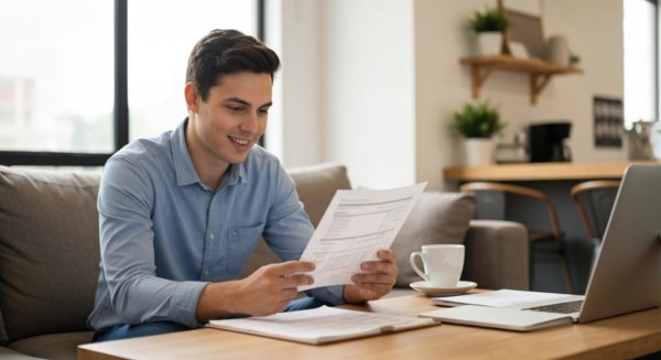 Person reviewing tax documents