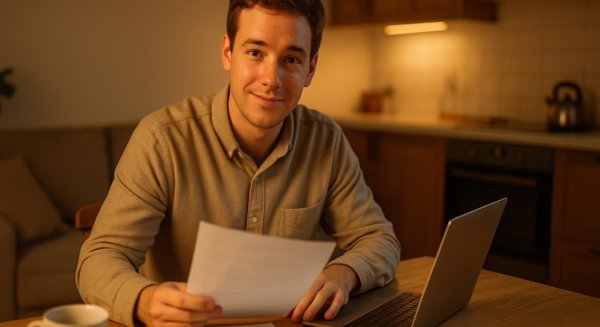 Person reviewing tax documents