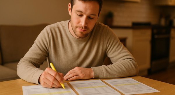 Organized payroll documents on desk
