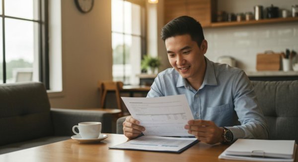 Professional reviewing financial documents