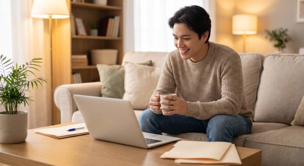 Person reviewing tax documents
