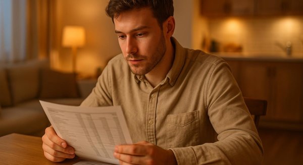 Person examining payroll breakdown